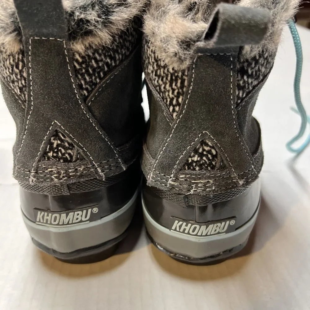 Khombu Faux Fur Winter Snow Rain‎ Boots Water Repellent Women's SZ 9